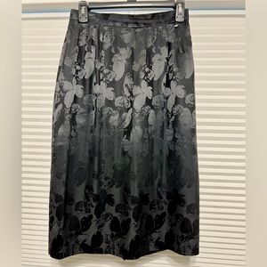SK & Company Vintage 80’s 100% Silk Midi Skirt sz 10 27” waist Butterfly Pattern
